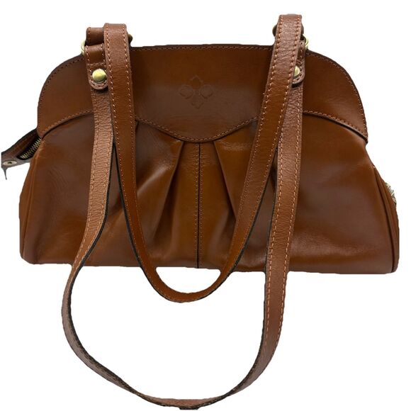 Patricia Nash Macellara Oval Satchel Shoulder Bag Tan Heritage - Picture 1 of 16